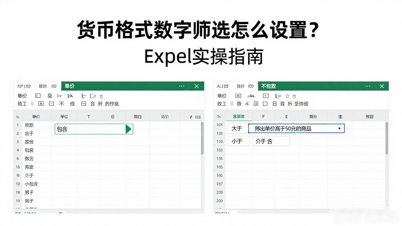 货币格式数字筛选怎么_Excel数据格式筛选技巧_筛选带货币符号的数字报表